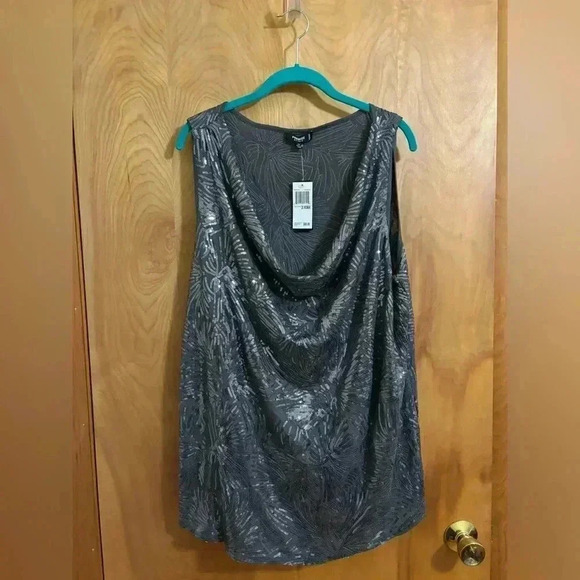 Premise Studio Scoop Neck Tank Sequined Metallic Size 2X NWT - Picture 1 of 10